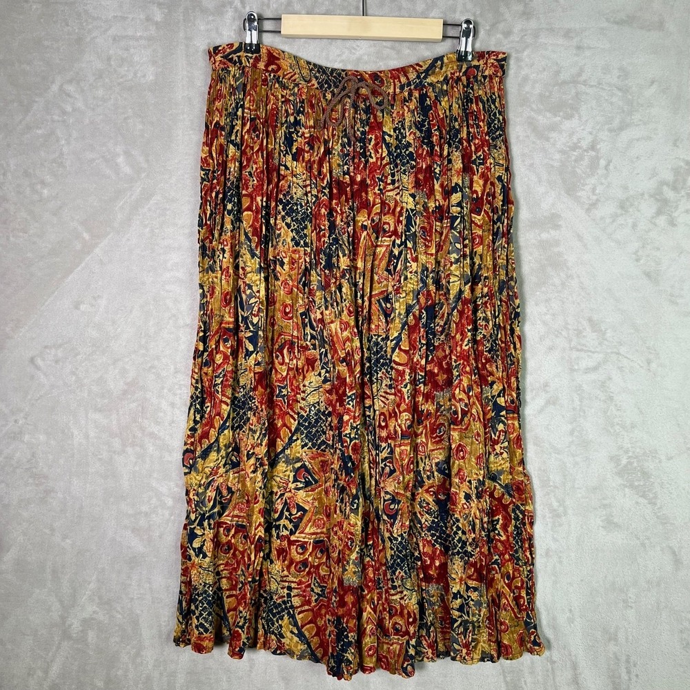 Christine Parker Skirt Large 100% Cotton India Gypsy Geometric Boho Festival 35"